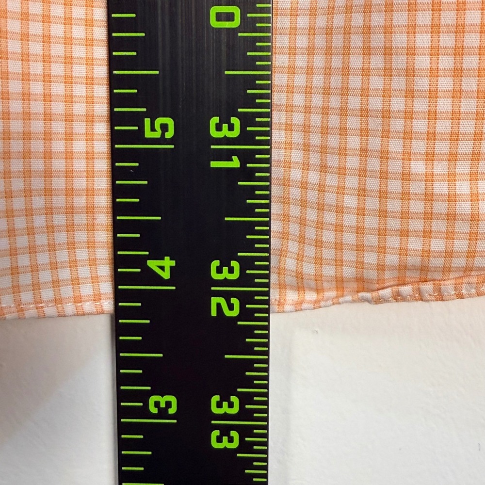 Brooks Brothers Traditional Fit Non Iron Orange Check Button Down Shirt Men 15.5 - Picture 5 of 7